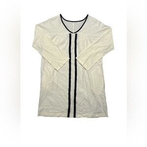 Chic White Tunic with Black Trim Women’s Size Small